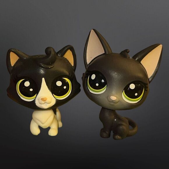 Littlest Pet Shop LPS Multi Pack Inkwell Felinsky (#320) & Jade Catkin Figures B - Picture 1 of 4